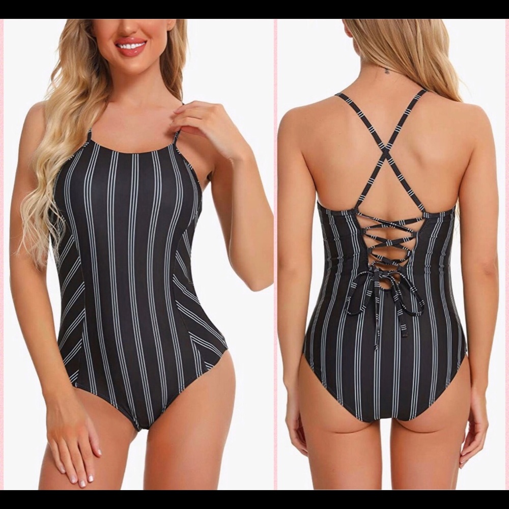 🍉SUMMER SALE!🍉 NWT Navy Stripe One Piece Swimsuit Monokini XXL